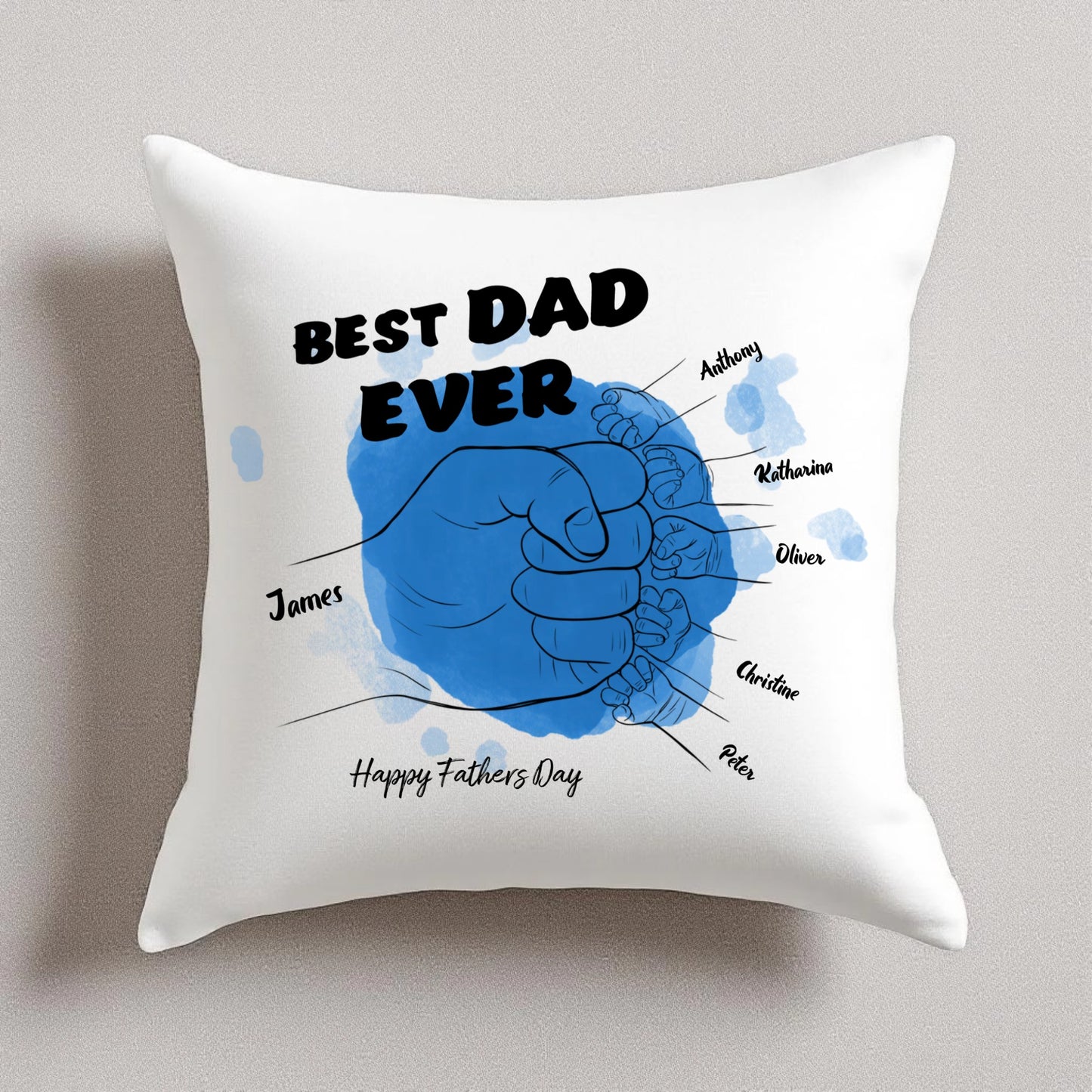 Best Dad Ever Hands Cushion Cover
